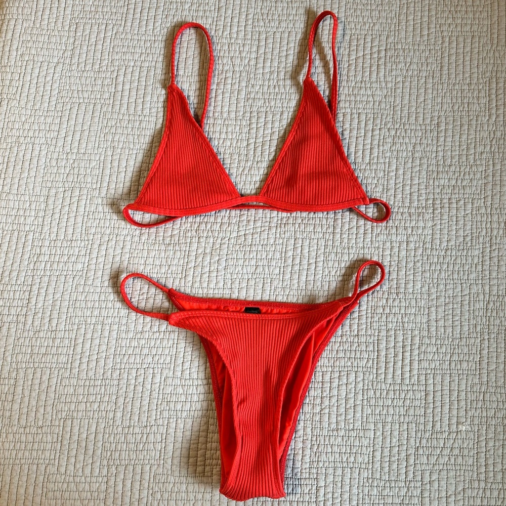 Minimale Animale Lucid Ribbed Bikini Red M